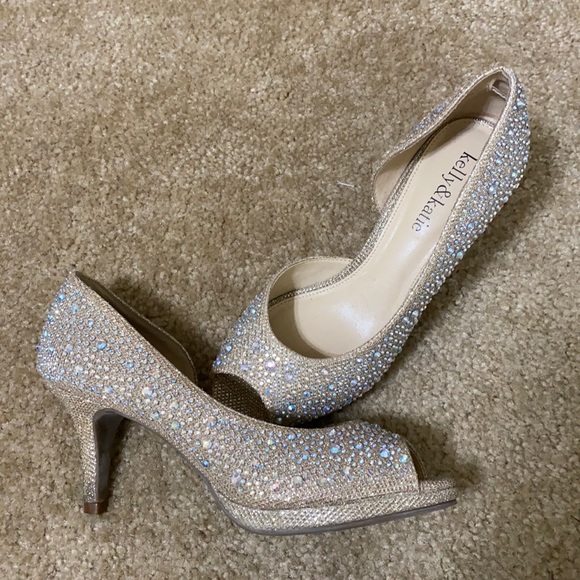 Sequin Gold Heels - Picture 1 of 8